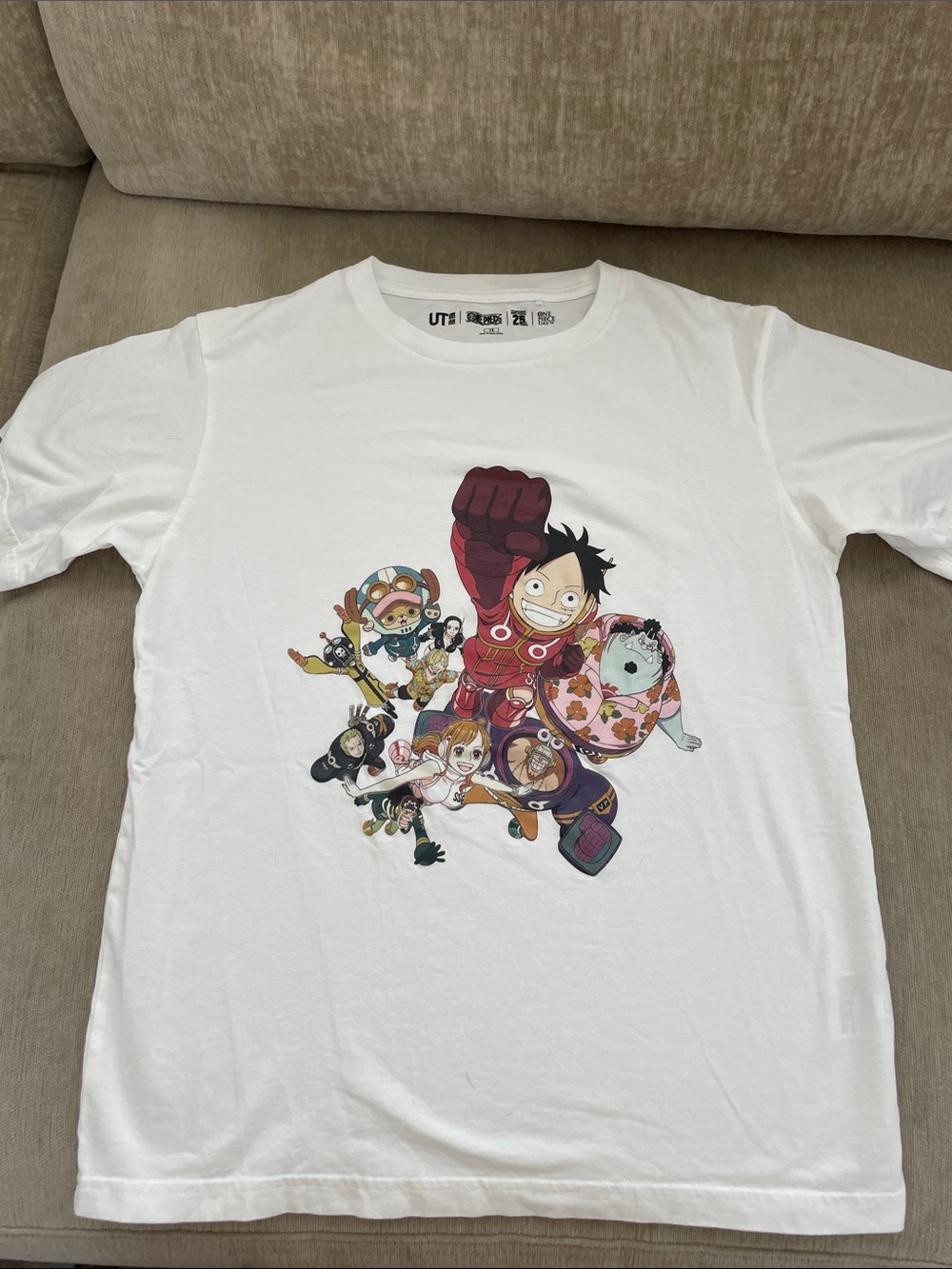 Uniqlo White Kids' One Piece Crewneck Graphic Tee